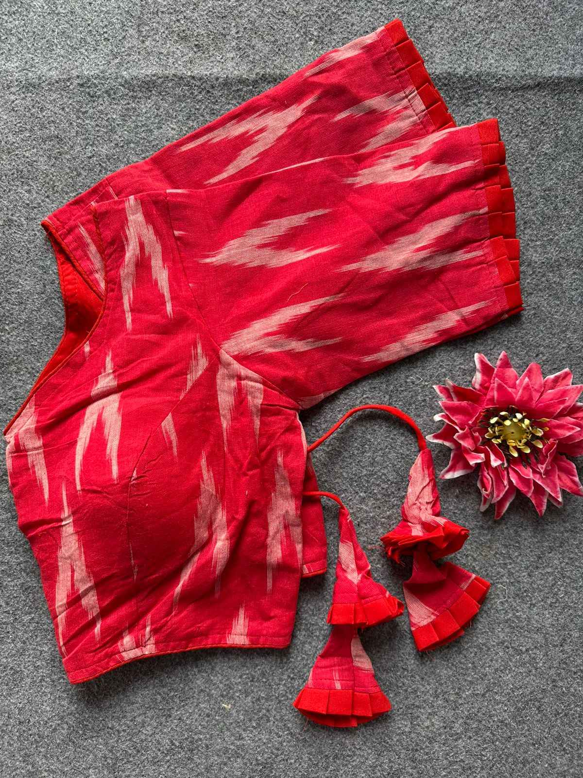 HANDLOOM IKKAT PURE COTTON READYMADE BLOUSE AT WHOLESALE PRICE 