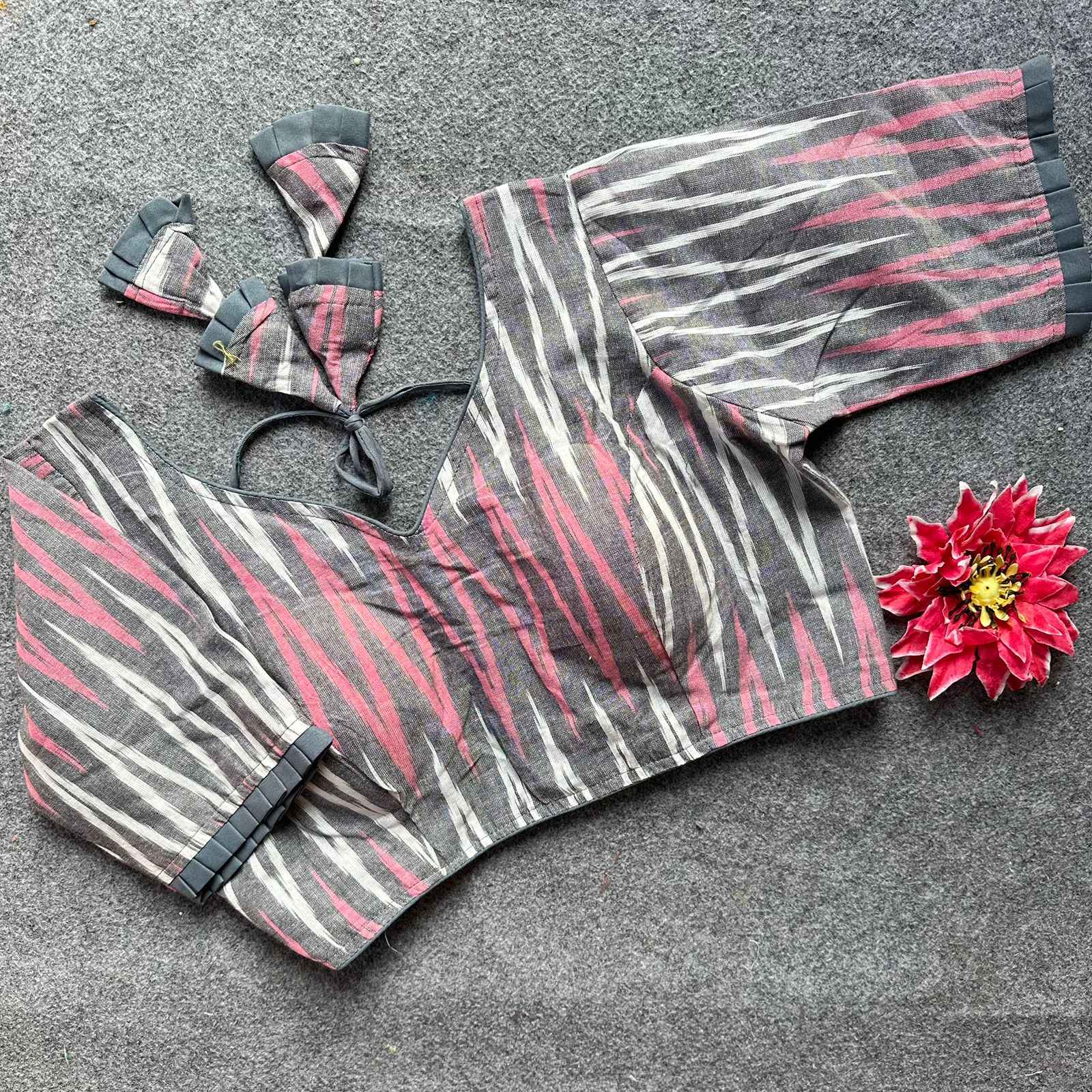 HANDLOOM IKKAT PURE COTTON READYMADE BLOUSE AT WHOLESALE PRICE 