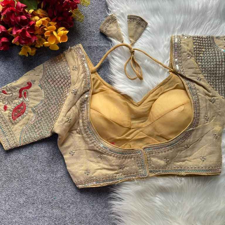 HEAVY COSMOSS SILK EMBROIDERY WORK READYMADE BLOUSE AT WHOLESALE PRICE