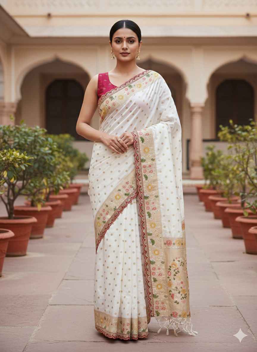 PURE HEAVY DOLLA SILK RICH MEENAKARI ZARI WEAVING SAREE AT WHOLESALE PRICE