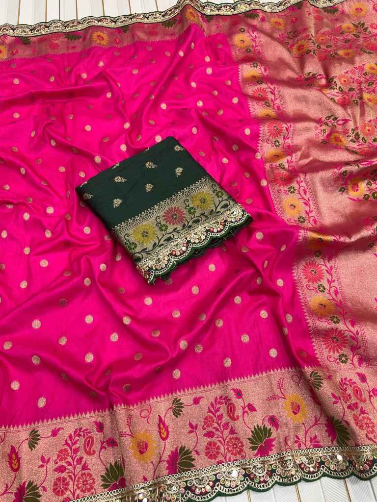 PURE HEAVY DOLLA SILK RICH MEENAKARI ZARI WEAVING SAREE AT WHOLESALE PRICE