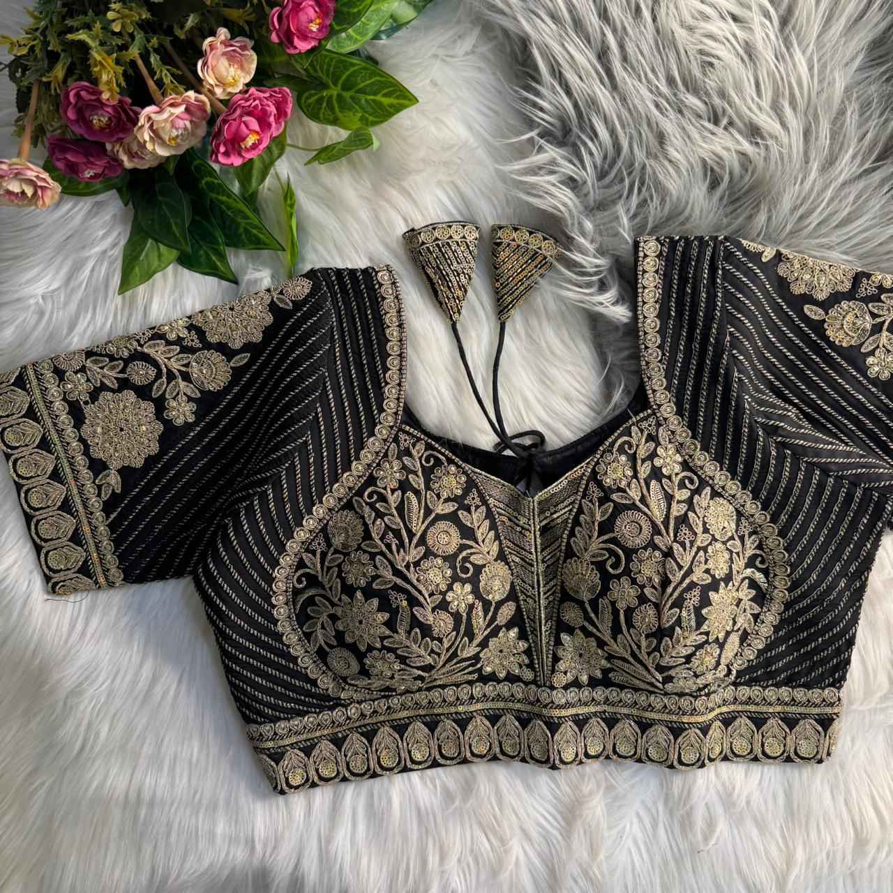 HEAVY PURE ITALIAN SILK MADHUBALA STYLE BRIDAL BLOUSE AT WHOLESALE PRICE