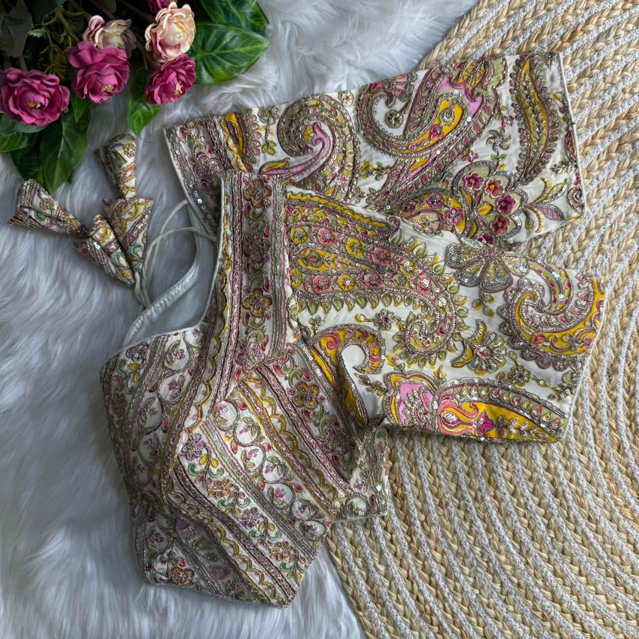 HEVAY PURE SOFT CREPE SILK READYMADE PARTYWEAR BLOUSE AT WHOLESALE PRICE