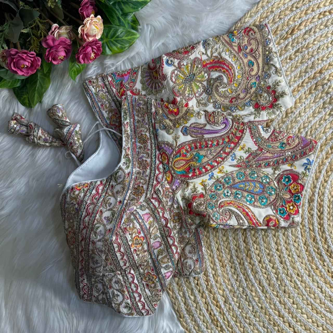 HEVAY PURE SOFT CREPE SILK READYMADE PARTYWEAR BLOUSE AT WHOLESALE PRICE