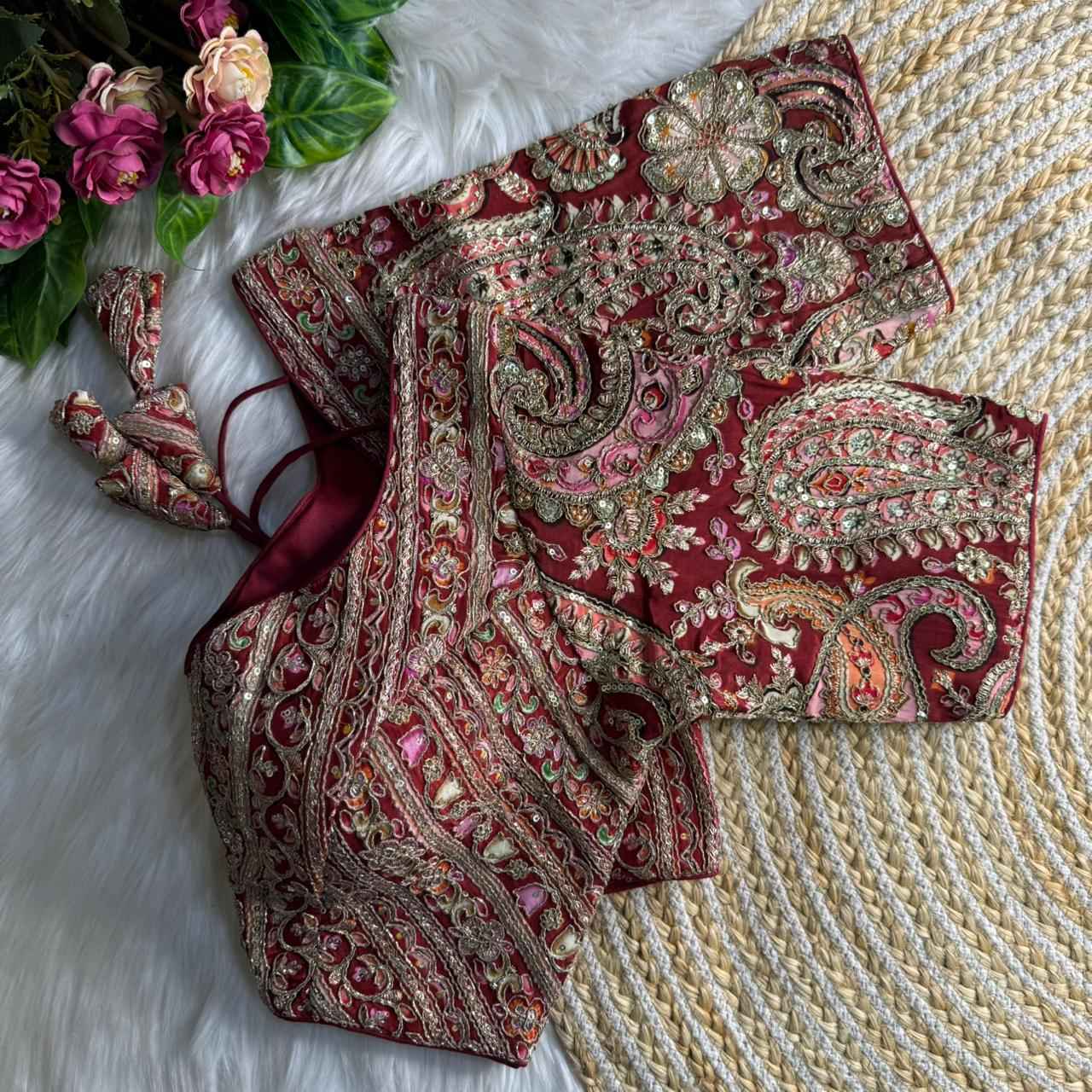 HEVAY PURE SOFT CREPE SILK READYMADE PARTYWEAR BLOUSE AT WHOLESALE PRICE