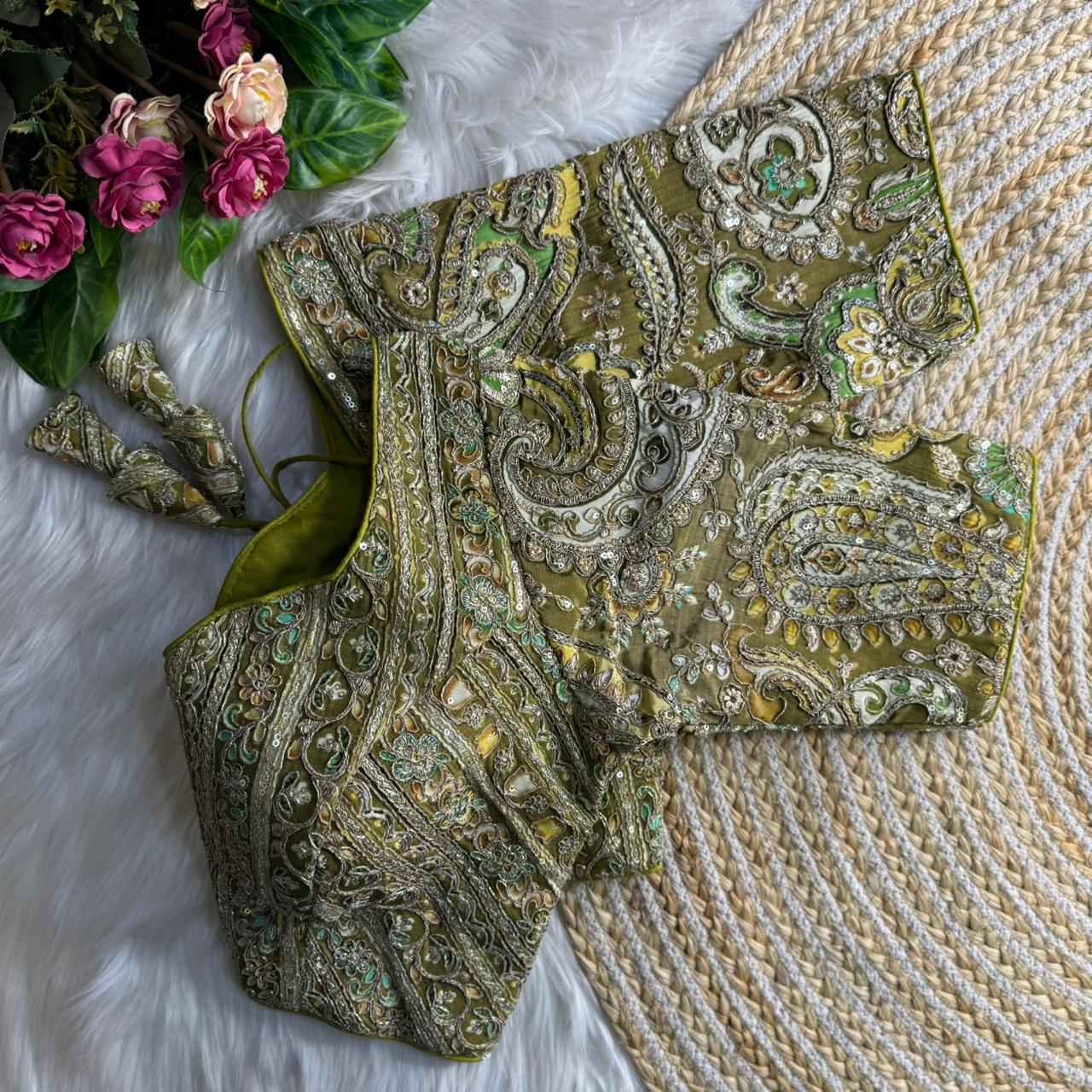 HEVAY PURE SOFT CREPE SILK READYMADE PARTYWEAR BLOUSE AT WHOLESALE PRICE