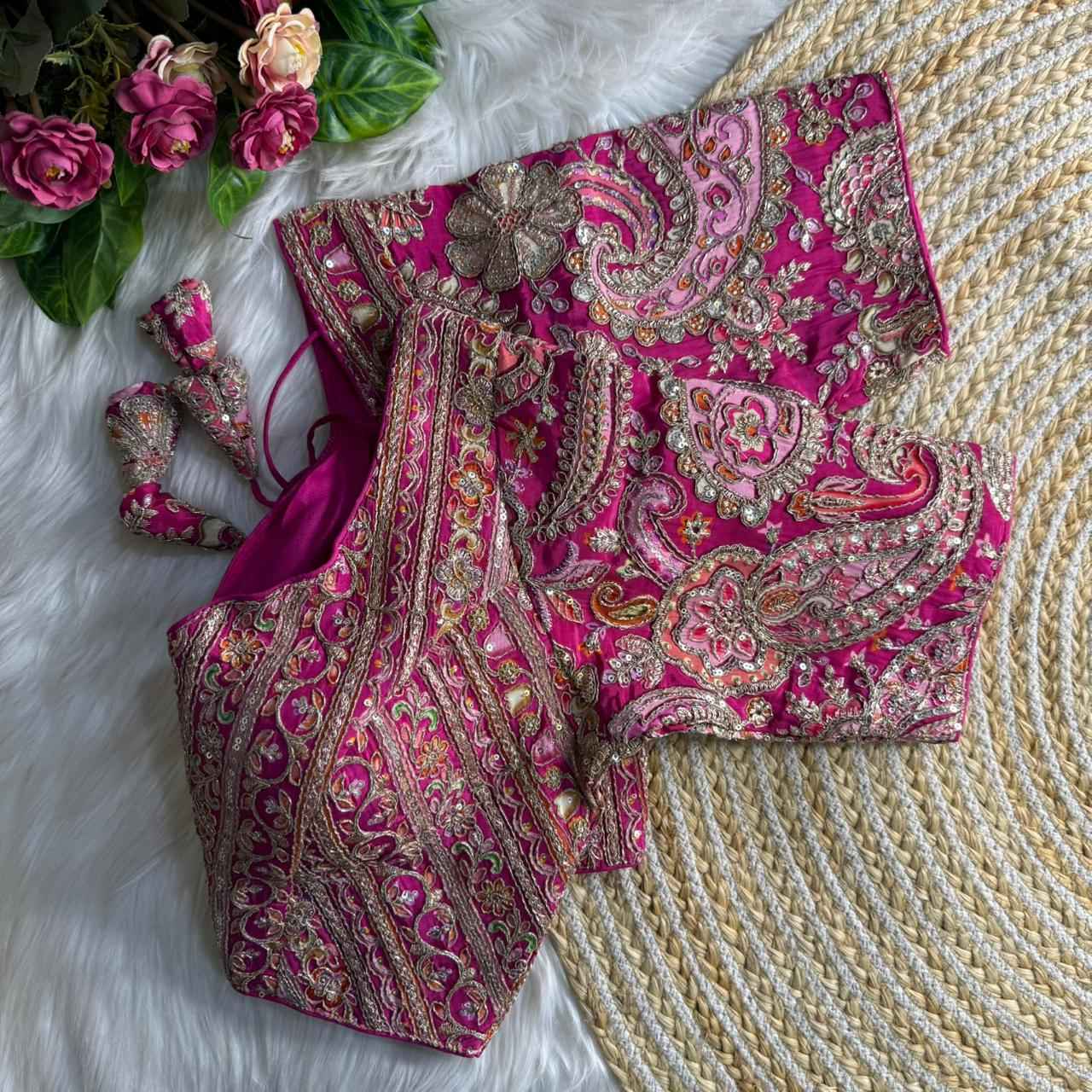 HEVAY PURE SOFT CREPE SILK READYMADE PARTYWEAR BLOUSE AT WHOLESALE PRICE