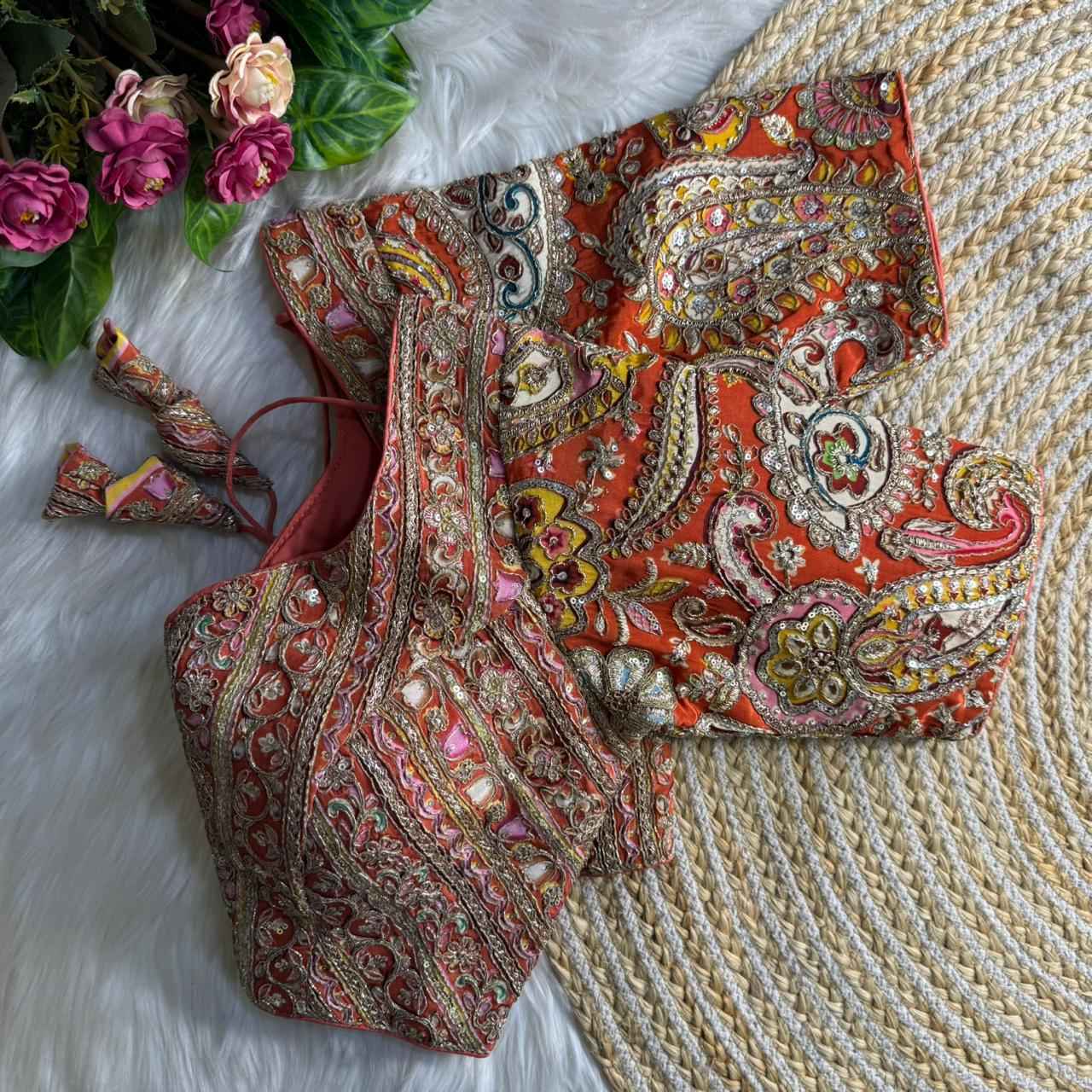 HEVAY PURE SOFT CREPE SILK READYMADE PARTYWEAR BLOUSE AT WHOLESALE PRICE