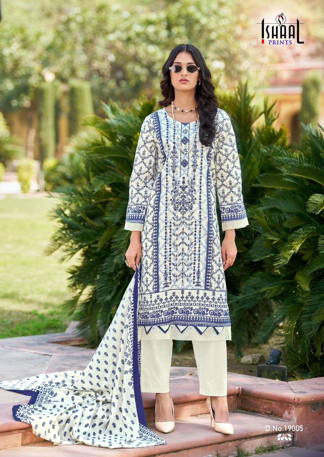 ISHAAL EMBROIDERED VOL-19 PURE LAWN EMBROIDERED DRESS MATERIAL AT WHOLESALE PRICE