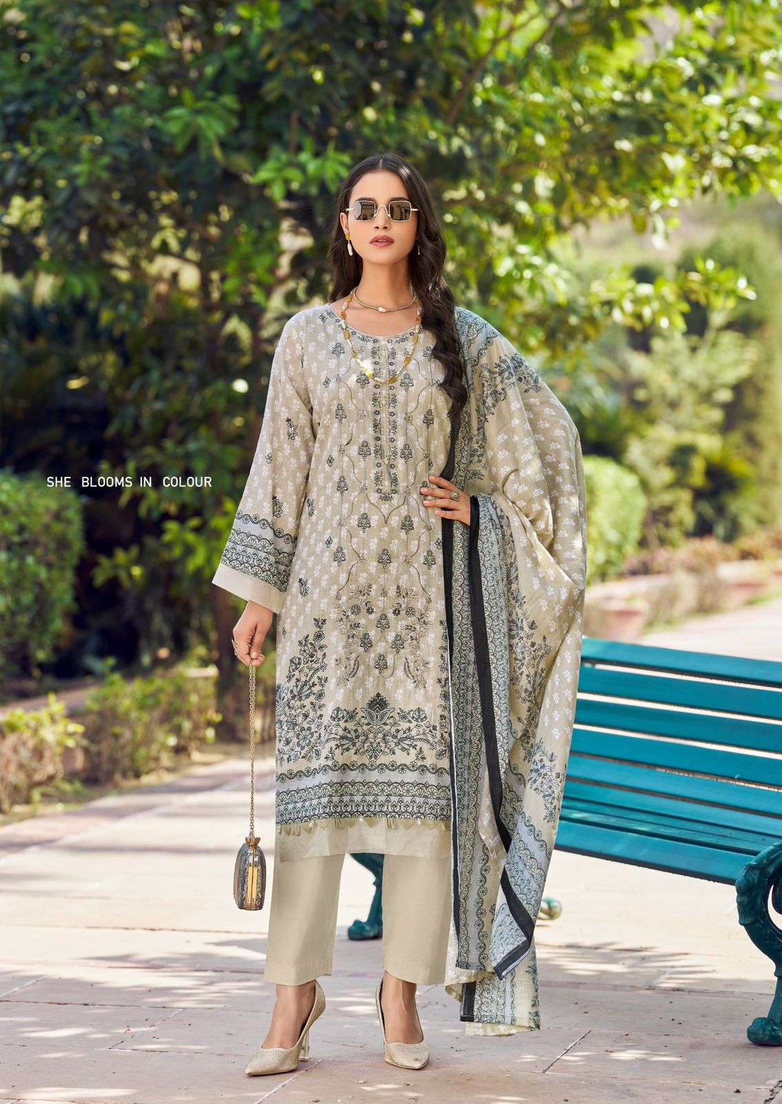 ISHAAL EMBROIDERED VOL-19 PURE LAWN EMBROIDERED DRESS MATERIAL AT WHOLESALE PRICE