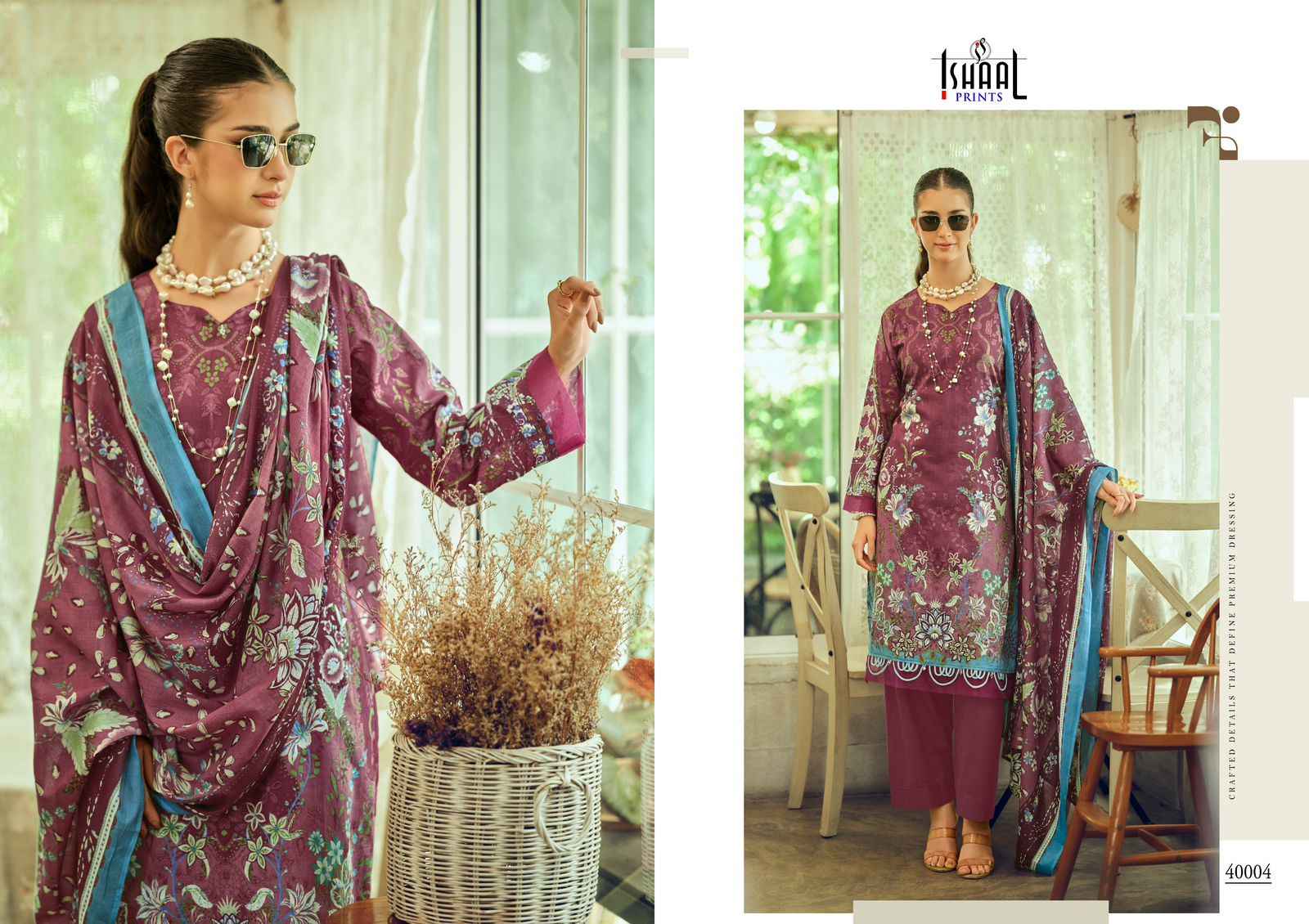 ISHAAL GULMOHAR VOL-40 PURE LAWN PRINTED DRESS MATERIAL AT WHOLESALE PRICE 