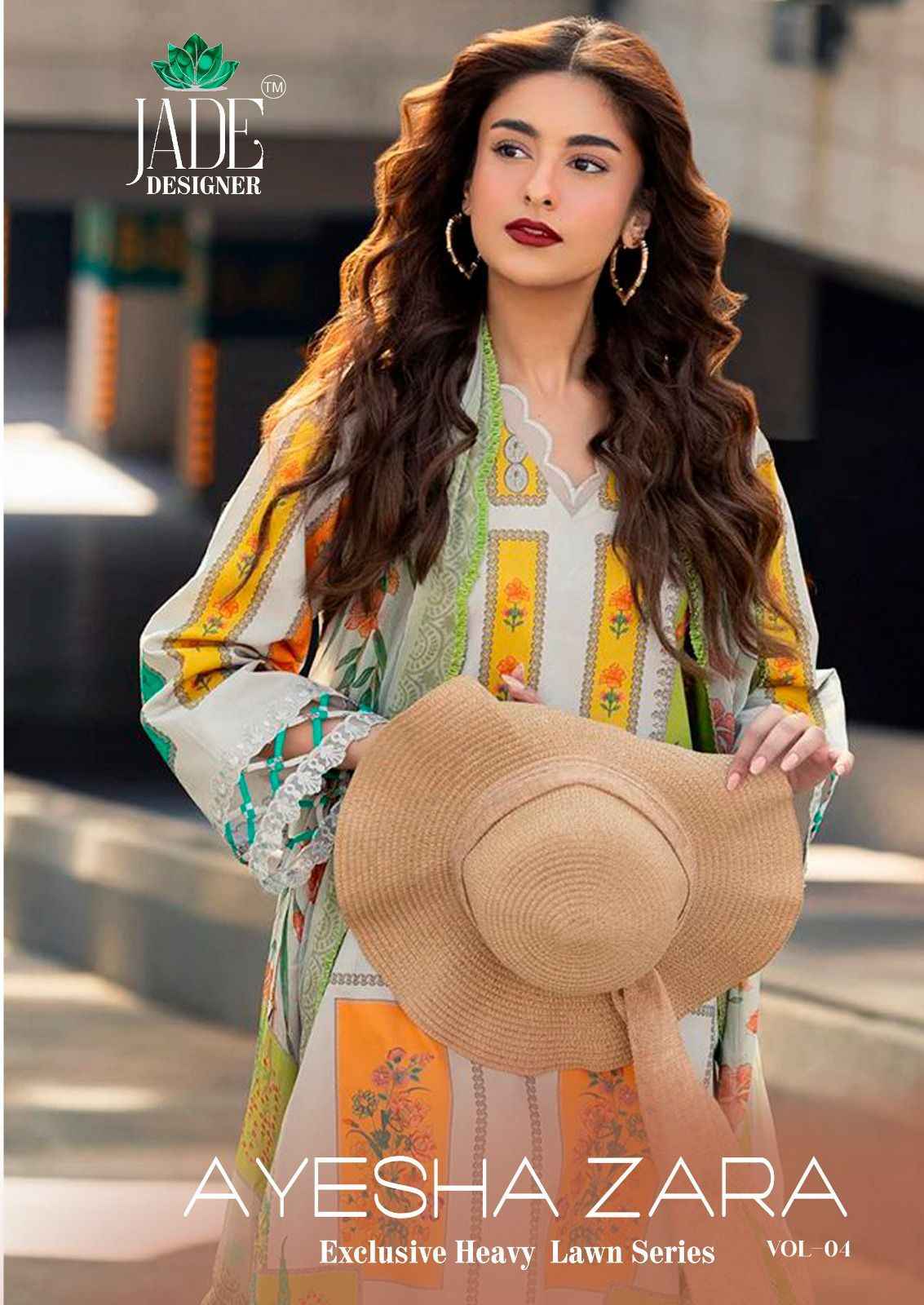 JADE AYESHA ZARA VOL-4 HEAVY LAWN COTTON DRESS MATERIAL AT WHOLESALE PRICE