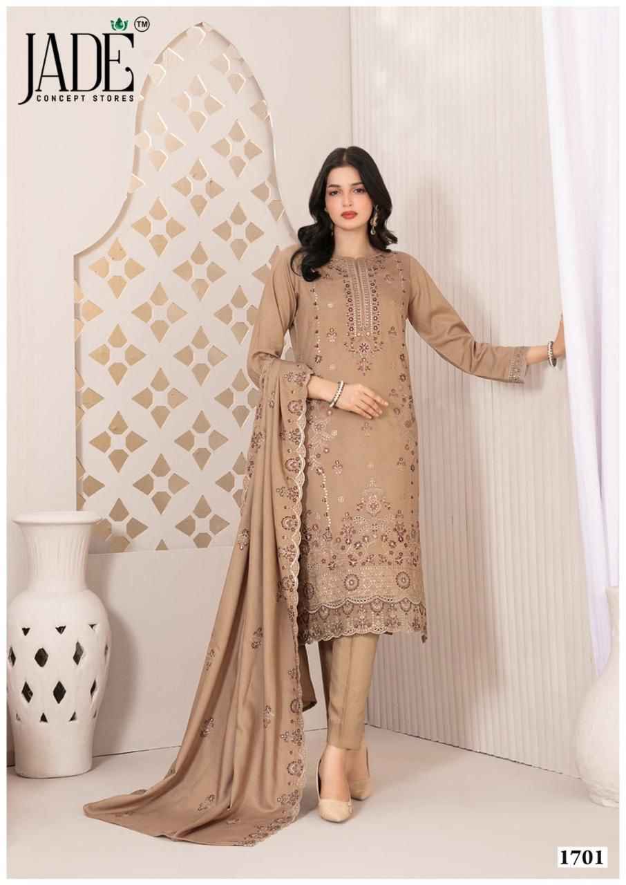 JADE BIN SAEED VOL-17 HEAVY LAWN COTTON DRESS MATERIAL AT WHOLESALE PRICE