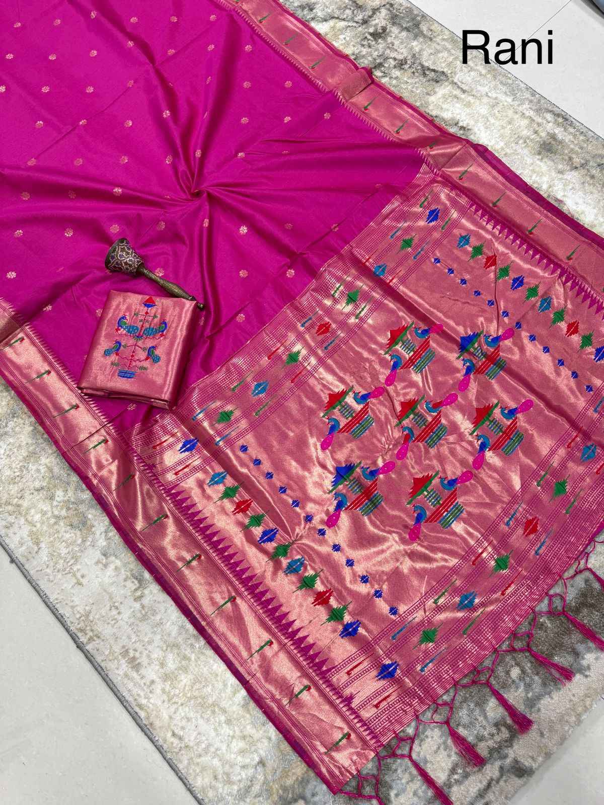 KHADI RAW SILK MUNIYA PAITHANI RICH ZARI WEAVING SAREE 2 AT WHOLESALE PRICE  