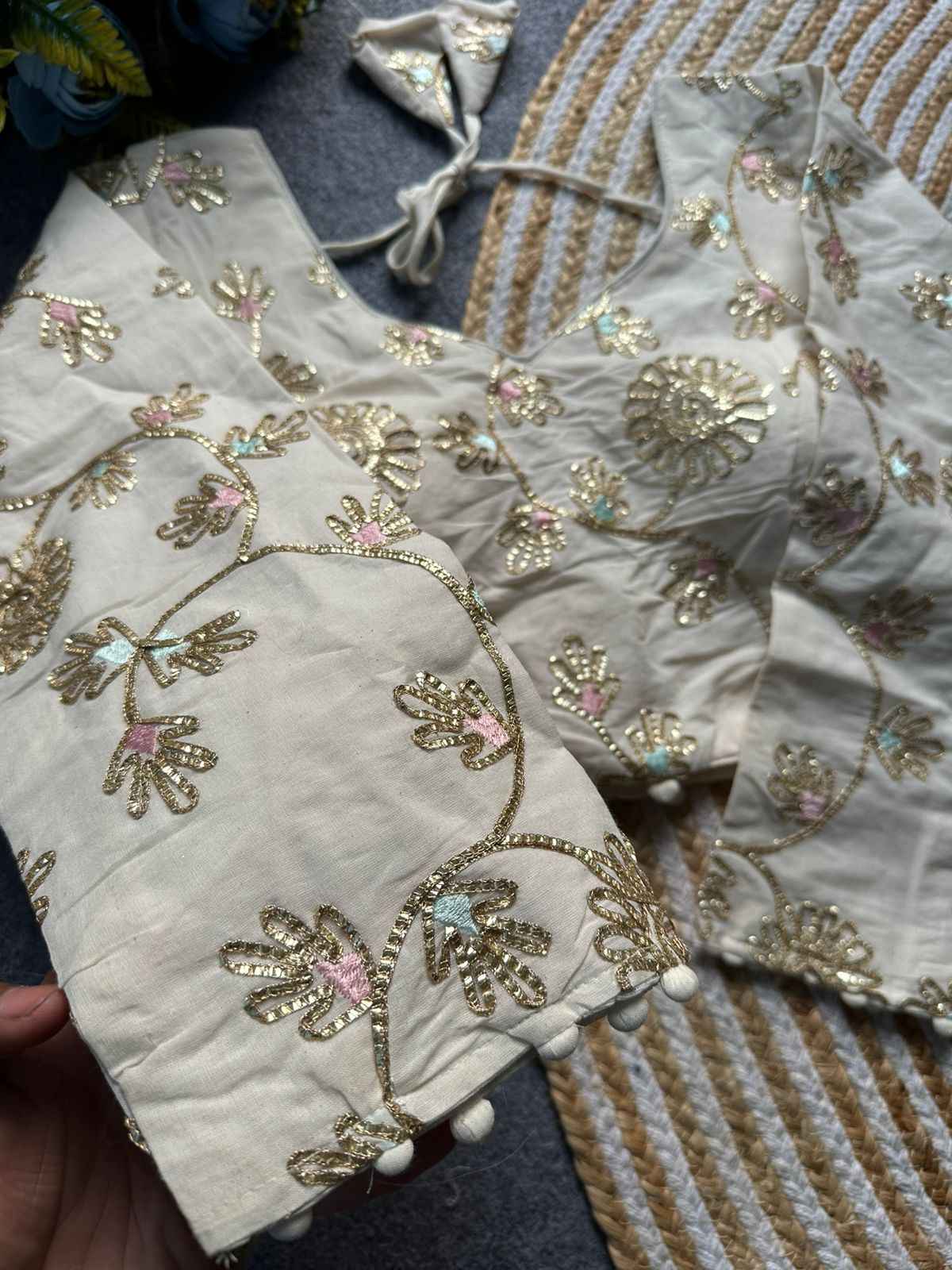 PURE KHADI GOTTA WORK READYMADE BLOUSE AT WHOLESALE PRICE 