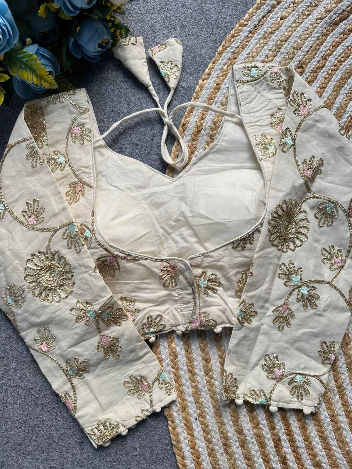 PURE KHADI GOTTA WORK READYMADE BLOUSE AT WHOLESALE PRICE 