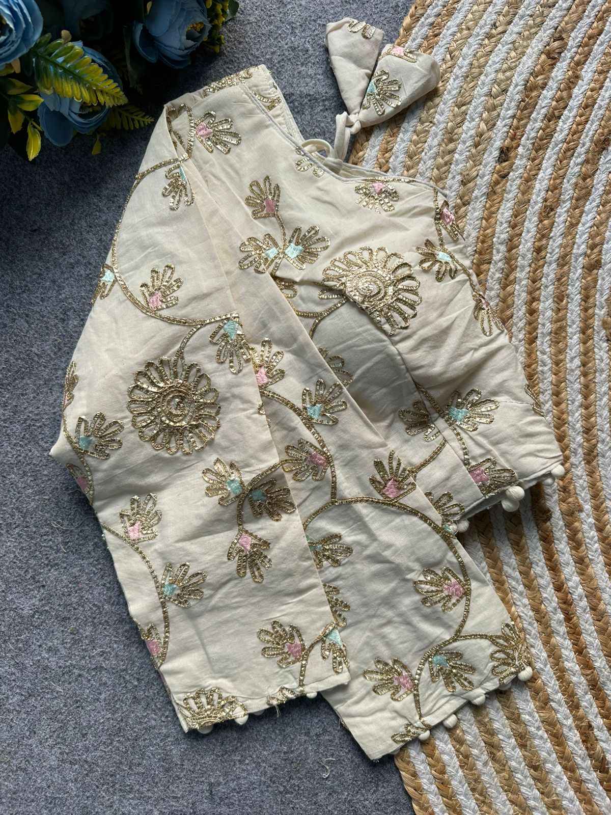 PURE KHADI GOTTA WORK READYMADE BLOUSE AT WHOLESALE PRICE 