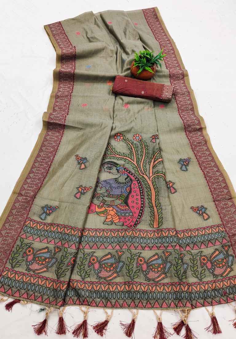 SOFT PURE MUGA COTTON MEENAKARI WEAVING SAREE 1 AT WHOLESALE PRICE