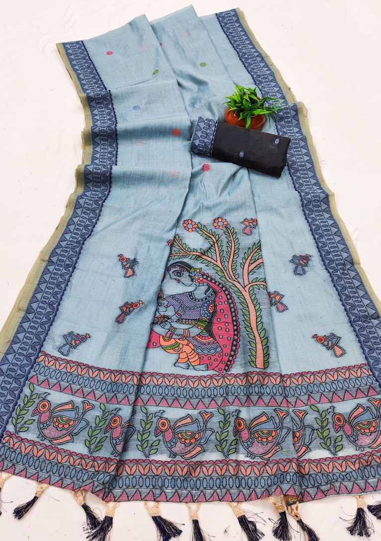 SOFT PURE MUGA COTTON MEENAKARI WEAVING SAREE 1 AT WHOLESALE PRICE