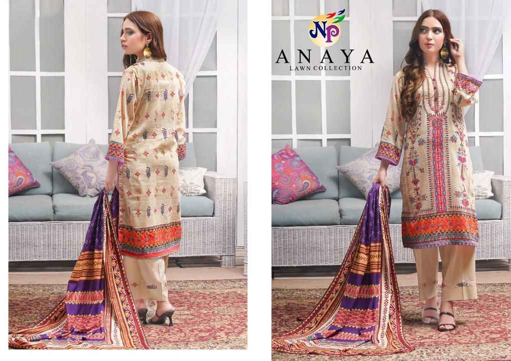  N P PRINT ANAYA HEAVY LAWN COTTON PRINTED DRESS MATERIAL AT WHOLESALE PRICE