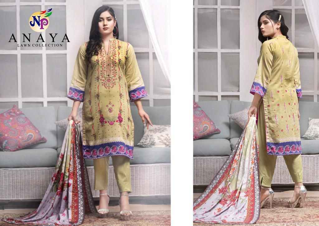  N P PRINT ANAYA HEAVY LAWN COTTON PRINTED DRESS MATERIAL AT WHOLESALE PRICE