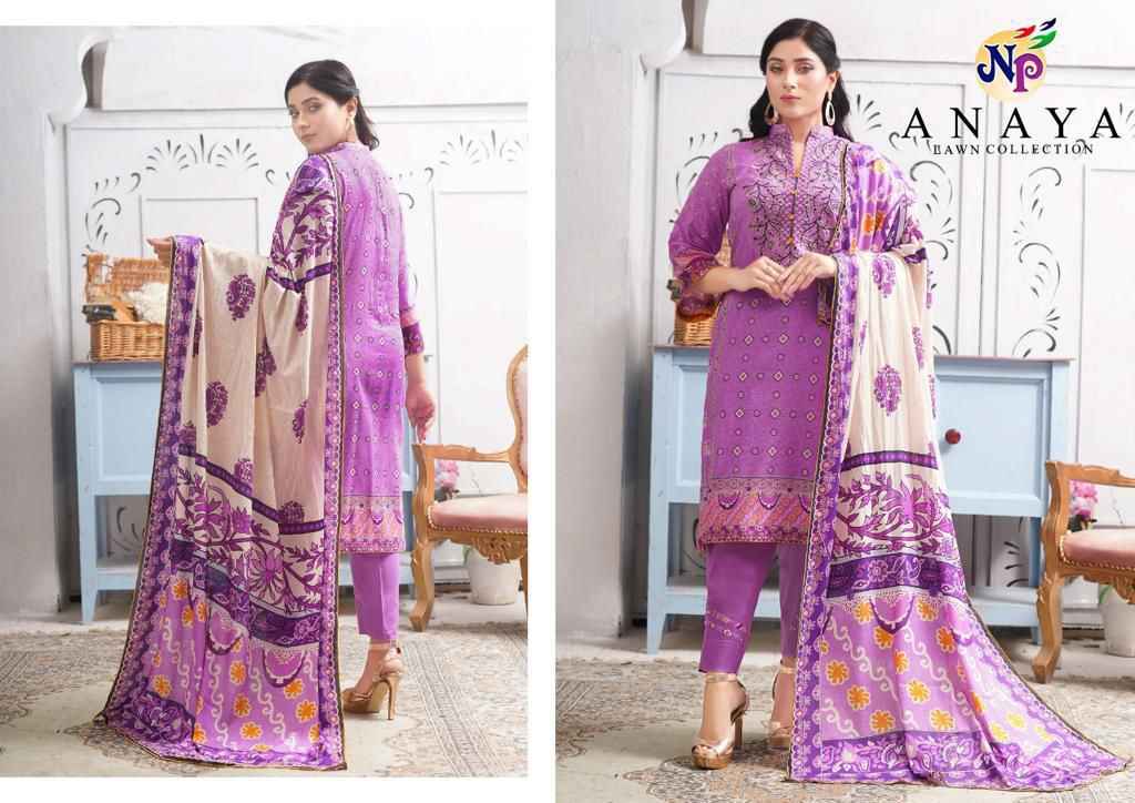  N P PRINT ANAYA HEAVY LAWN COTTON PRINTED DRESS MATERIAL AT WHOLESALE PRICE