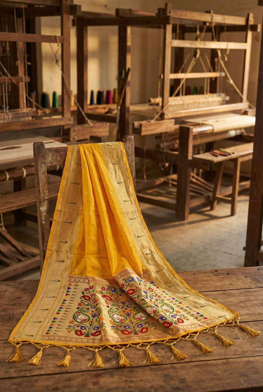 SOFT SILK WEAVING MUNIYA BORDER PAITHANI DUPATTA AT WHOLESALE PRICE