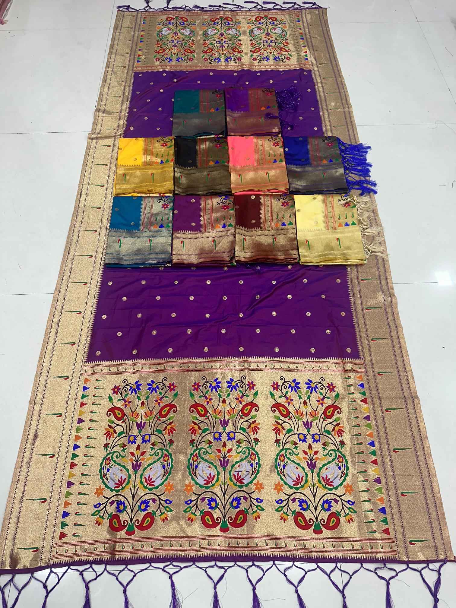 SOFT SILK WEAVING MUNIYA BORDER PAITHANI DUPATTA AT WHOLESALE PRICE