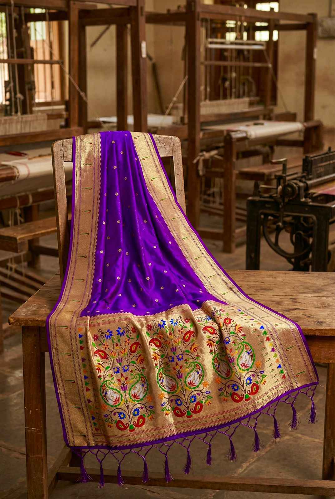 SOFT SILK WEAVING MUNIYA BORDER PAITHANI DUPATTA AT WHOLESALE PRICE