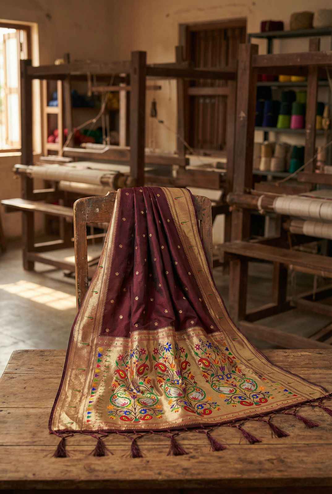 SOFT SILK WEAVING MUNIYA BORDER PAITHANI DUPATTA AT WHOLESALE PRICE