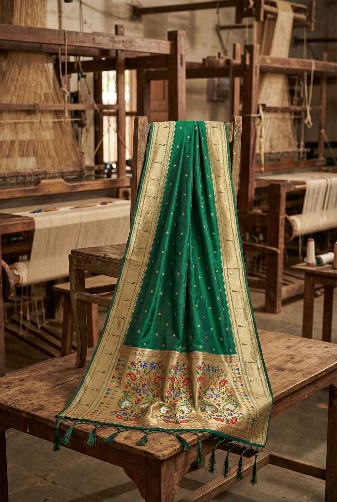 SOFT SILK WEAVING MUNIYA BORDER PAITHANI DUPATTA AT WHOLESALE PRICE