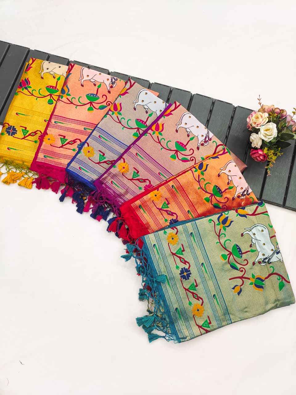 SOFT PICHWAI PAITHANI SILK ZARI WOVEN SAREE AT WHOLESALE PRICE