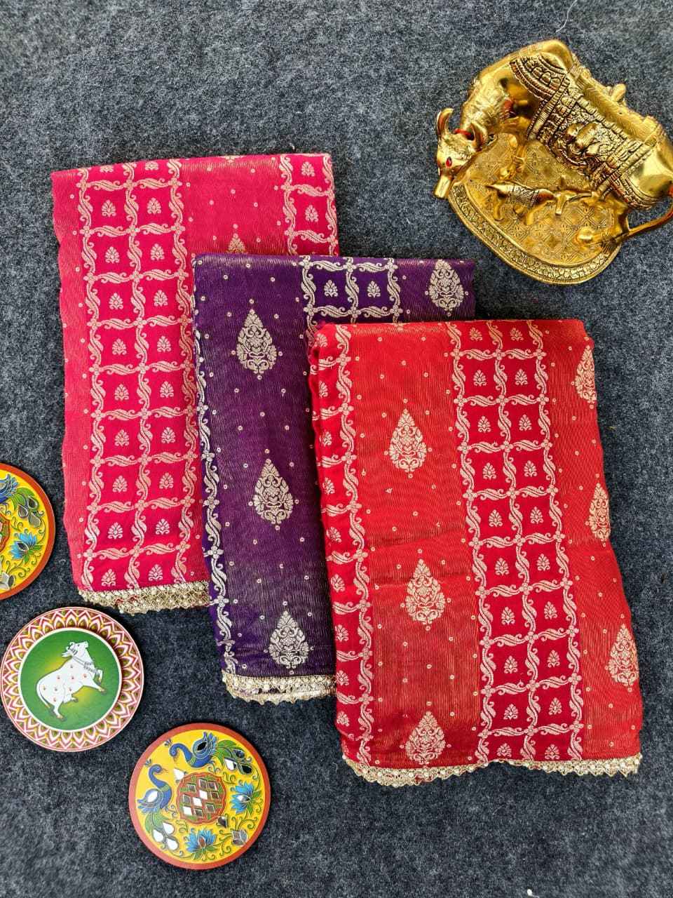 PREMIUM DOLA FABRIC RICH PATTU LINING BASE SAREE AT WHOLESALE PRICE