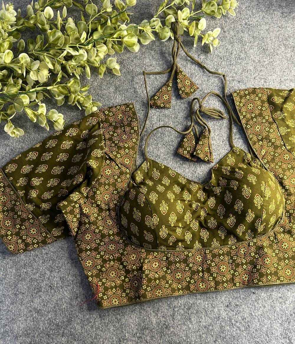 PURE AJRAKH COTTON PRINTED HALTER NECK BLOUSE AT WHOLESALE PRICE