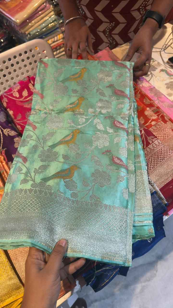 PURE BANARASI KHADI SILK  GOLD ZARI WEAVING SAREE AT WHOLESALE PRICE