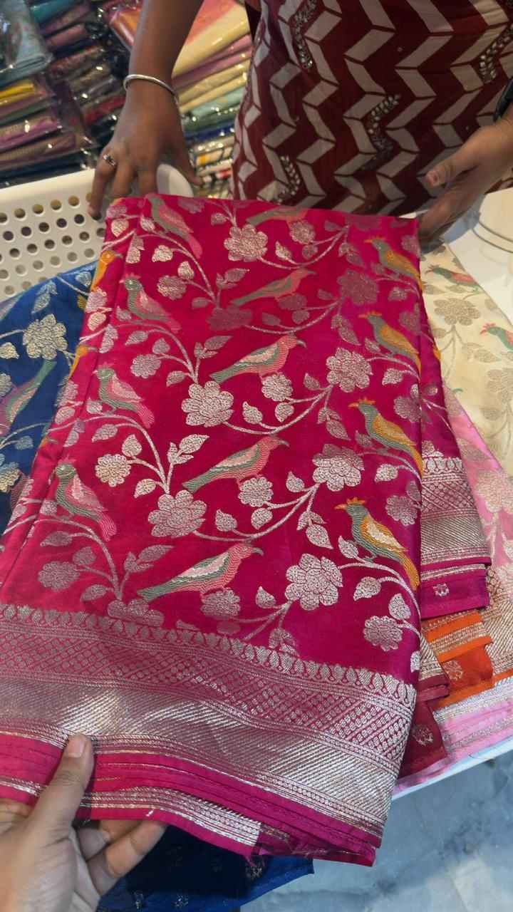 PURE BANARASI KHADI SILK  GOLD ZARI WEAVING SAREE AT WHOLESALE PRICE