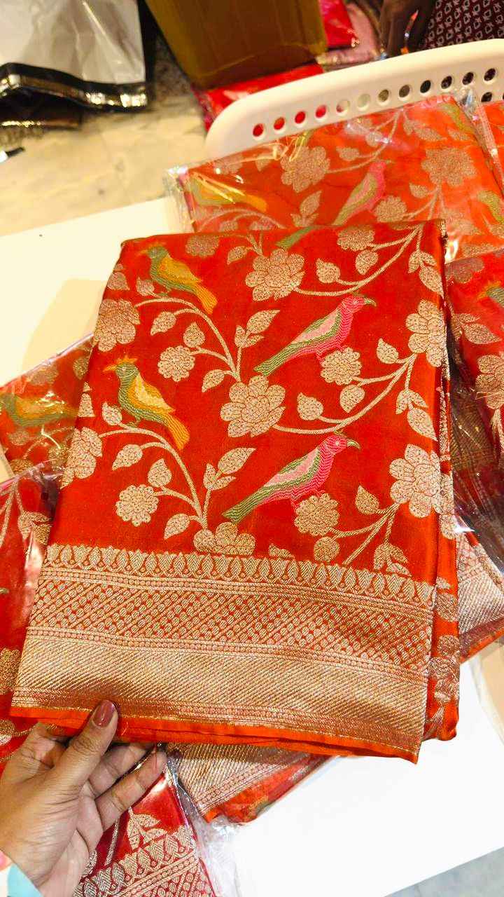 PURE BANARASI KHADI SILK  GOLD ZARI WEAVING SAREE AT WHOLESALE PRICE