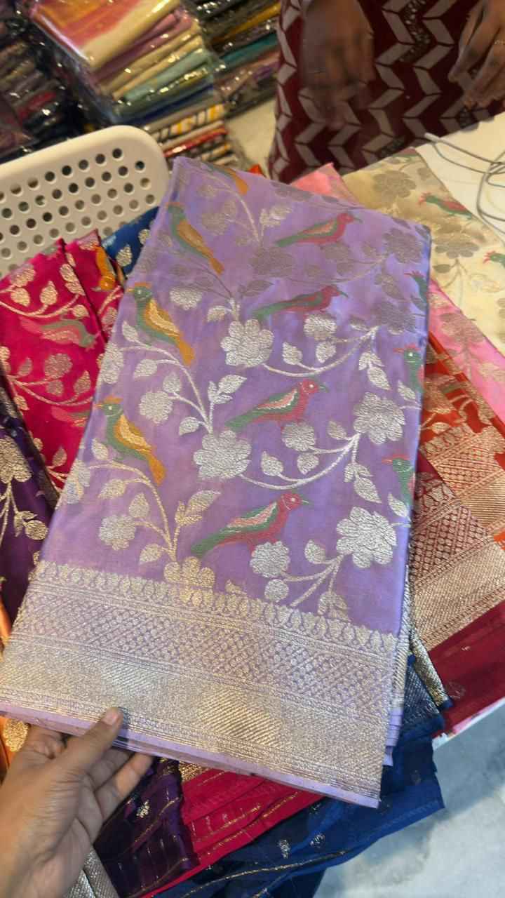 PURE BANARASI KHADI SILK  GOLD ZARI WEAVING SAREE AT WHOLESALE PRICE