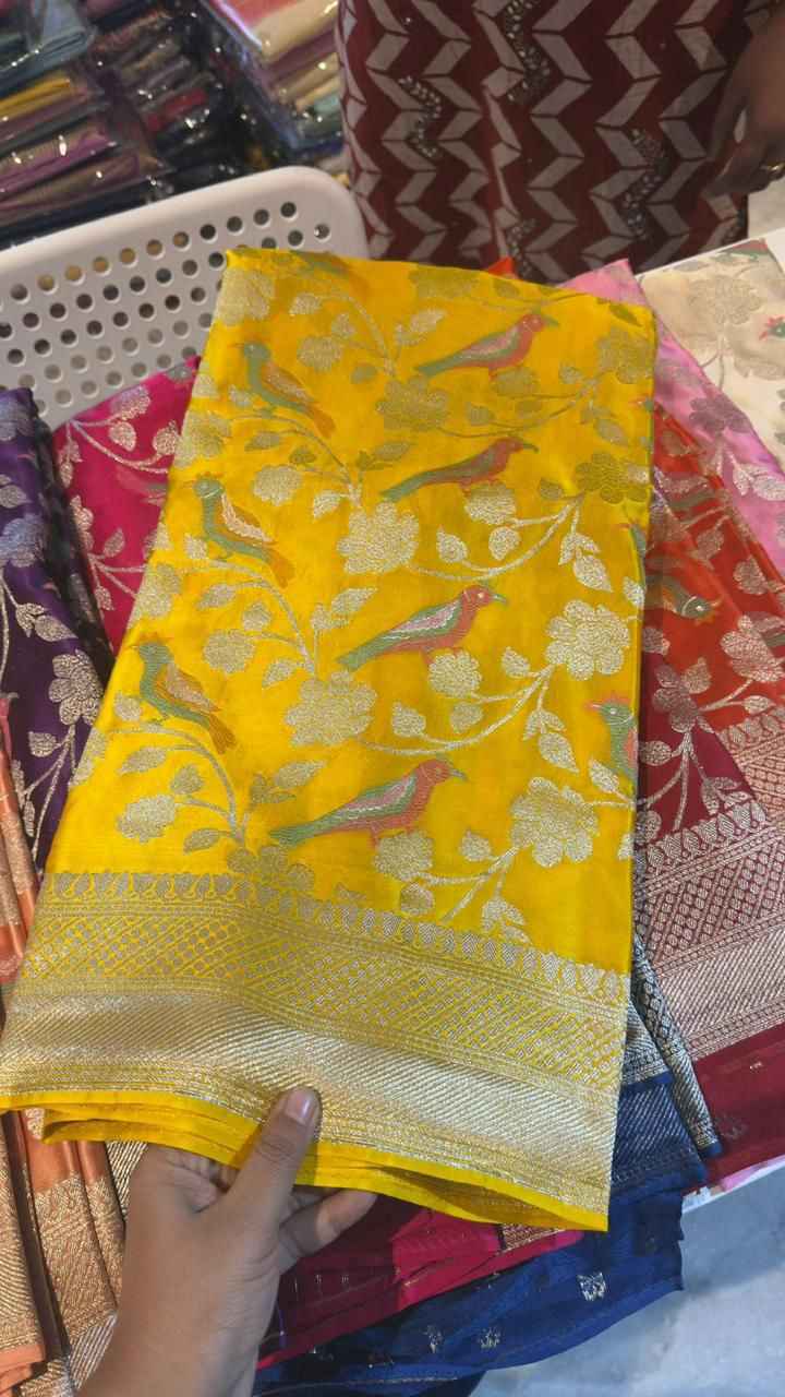 PURE BANARASI KHADI SILK  GOLD ZARI WEAVING SAREE AT WHOLESALE PRICE