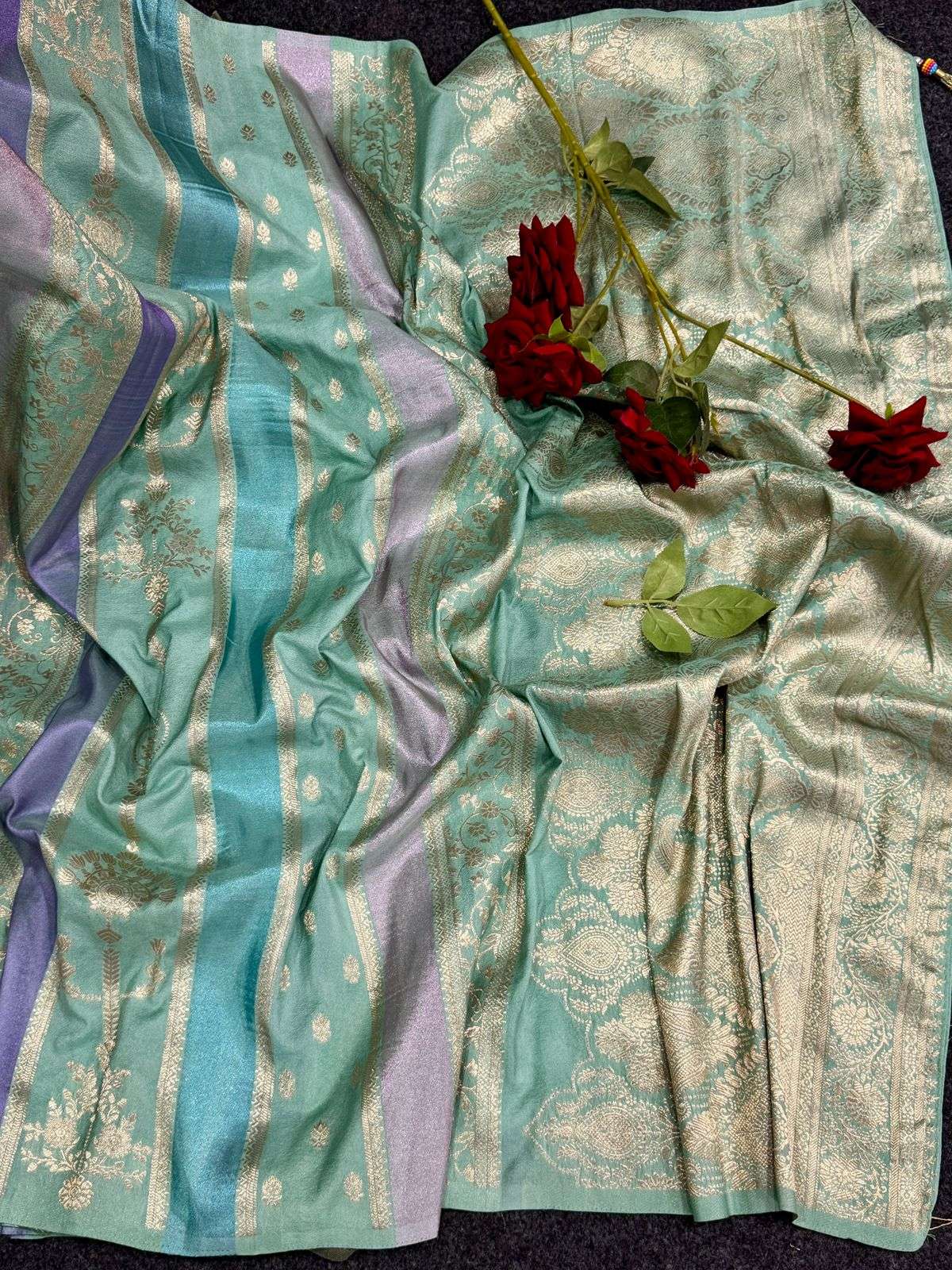 PURE CREPE KHADI MULTI COLOURTISSUE PATTA PAITHANI SILK SAREE AT WHOLESALE PRICE 