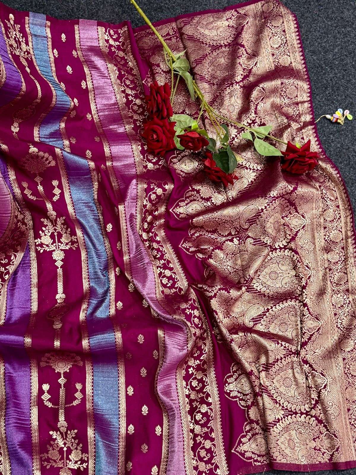 PURE CREPE KHADI MULTI COLOURTISSUE PATTA PAITHANI SILK SAREE AT WHOLESALE PRICE 