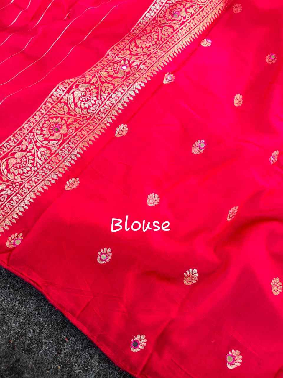 PURE DOLA CHINNON EMBROIDIED WITH AARI MIRROR WORK SAREE AT WHOLESALE PRICE