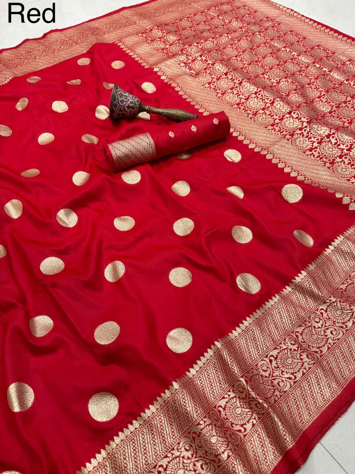 PURE HEAVY BANARASI SILK GOLD JARI WEAVING SAREE 1 AT WHOLESALE PRICE