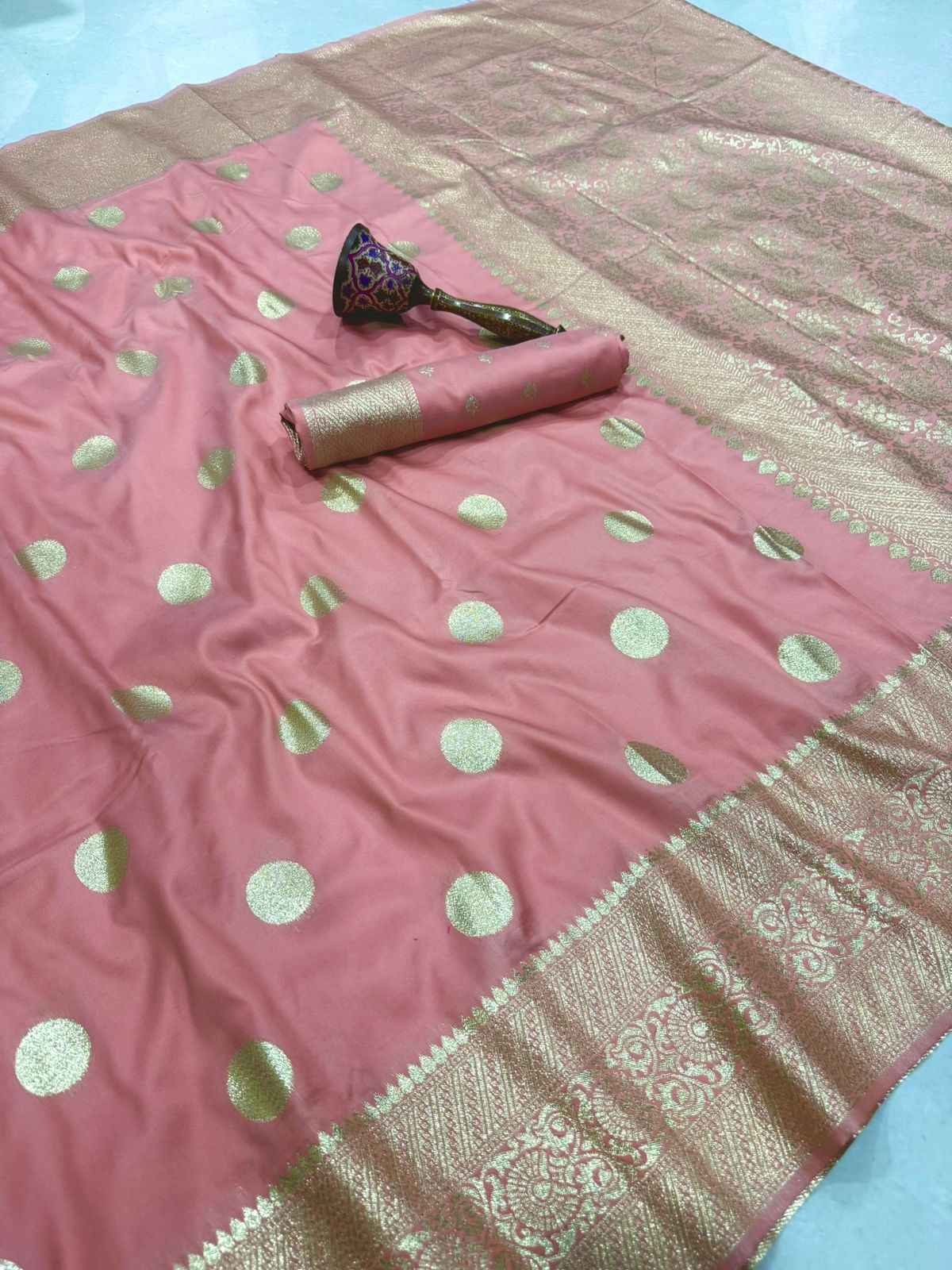 PURE HEAVY BANARASI SILK GOLD JARI WEAVING SAREE 1 AT WHOLESALE PRICE