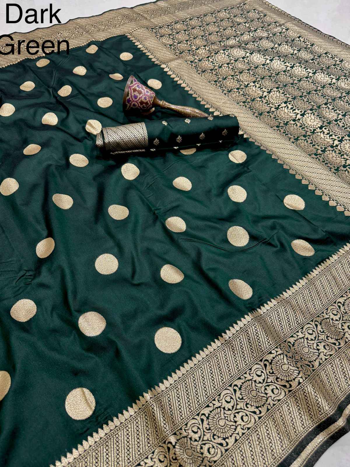 PURE HEAVY BANARASI SILK GOLD JARI WEAVING SAREE 1 AT WHOLESALE PRICE