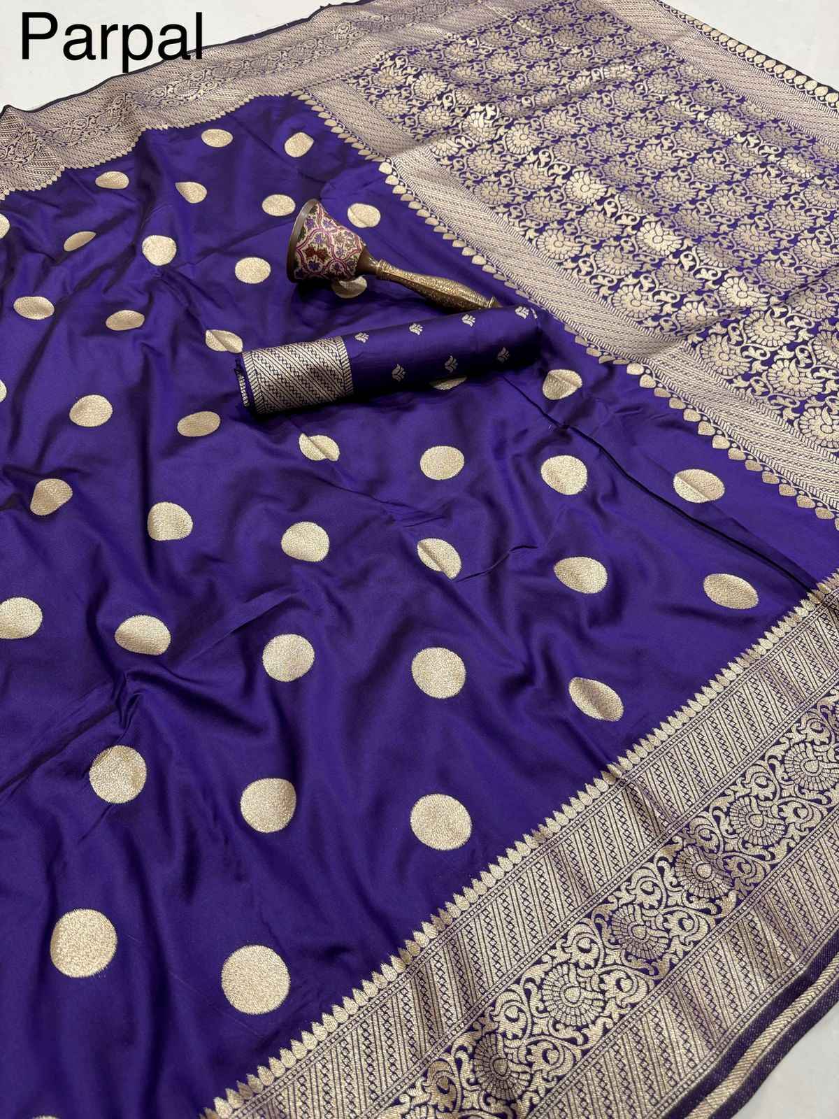 PURE HEAVY BANARASI SILK GOLD JARI WEAVING SAREE 1 AT WHOLESALE PRICE