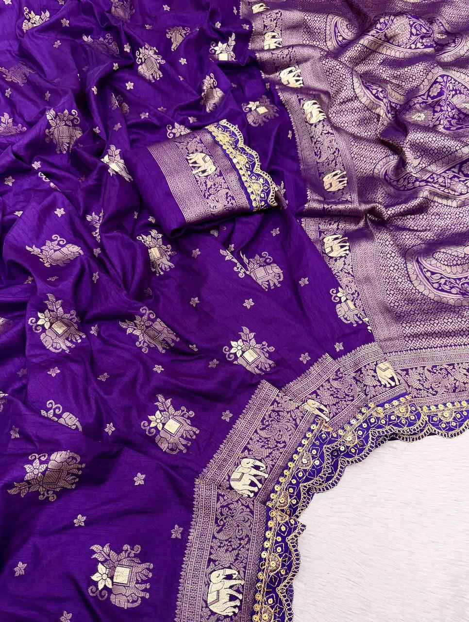 PURE KHADI DOLLA COTTAN MINAKARI ZARI WEAVING SAREE AT WHOLESALE PRICE