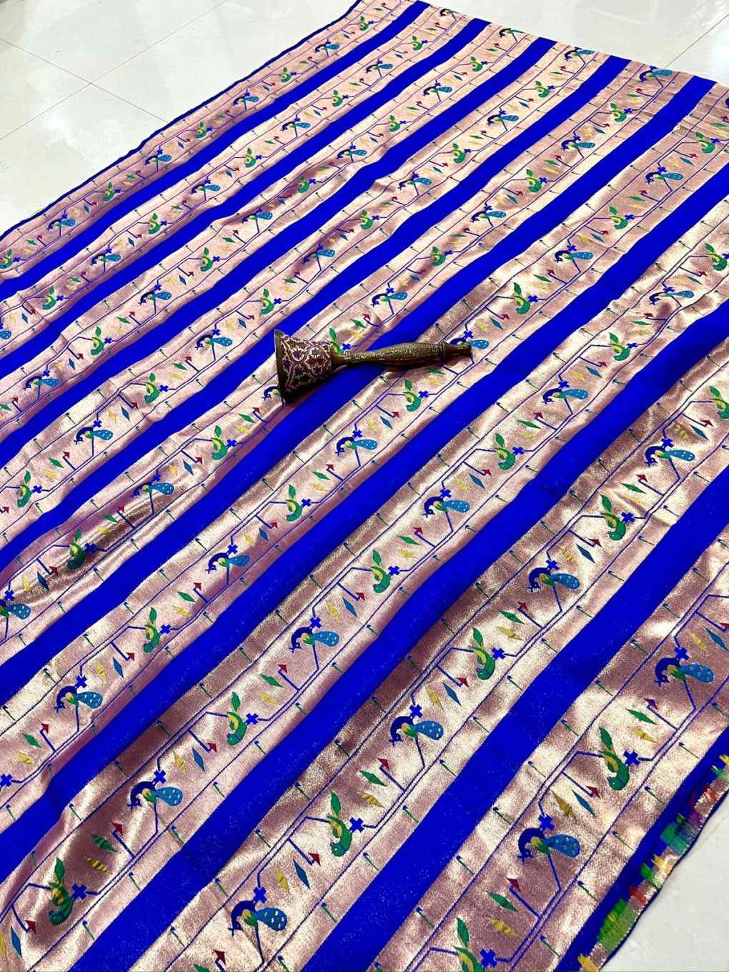 PURE PAITHANI PEACOCK DESIGN PATTA FABRIC AT WHOLESALE PRICE