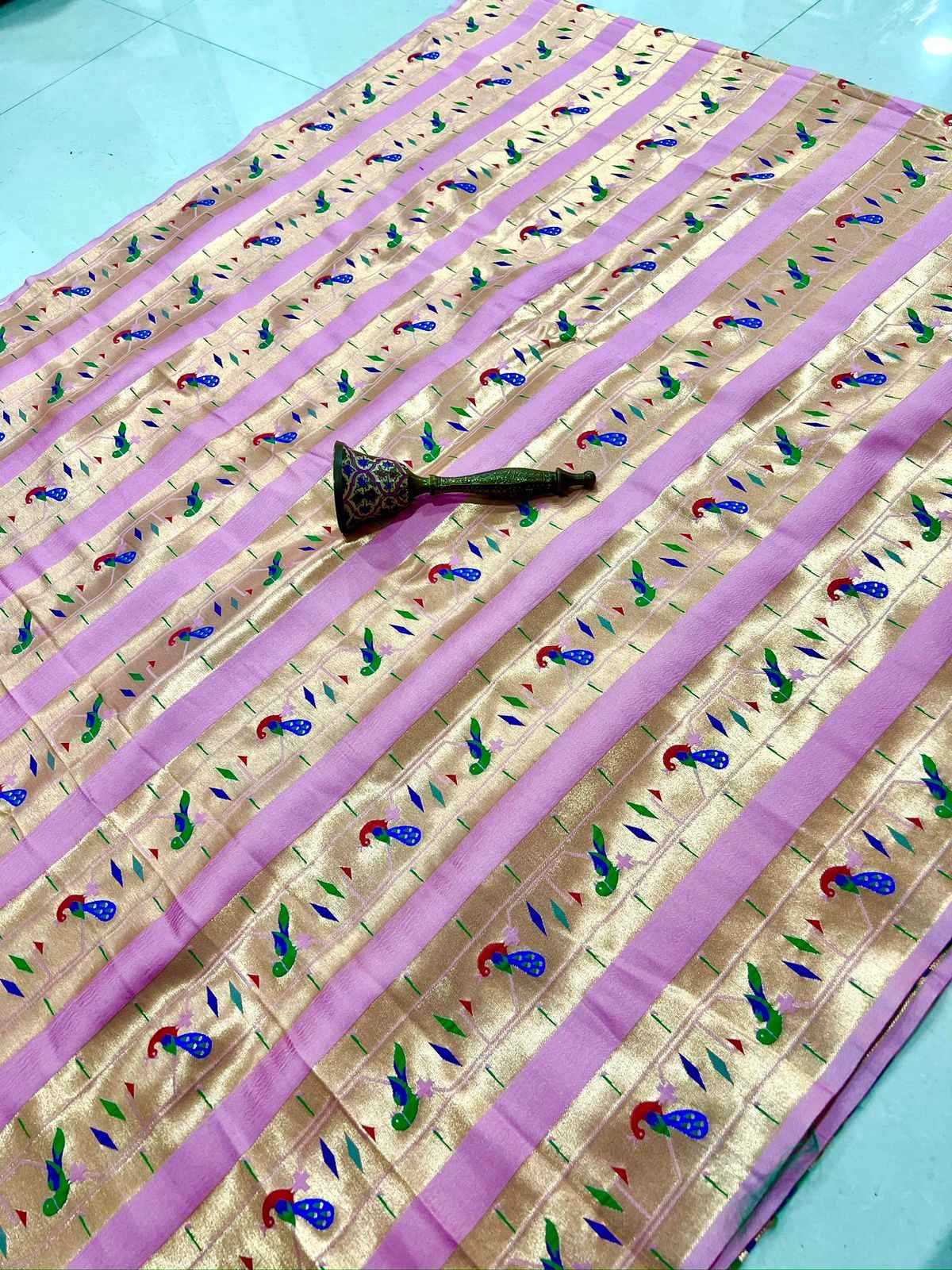 PURE PAITHANI PEACOCK DESIGN PATTA FABRIC AT WHOLESALE PRICE