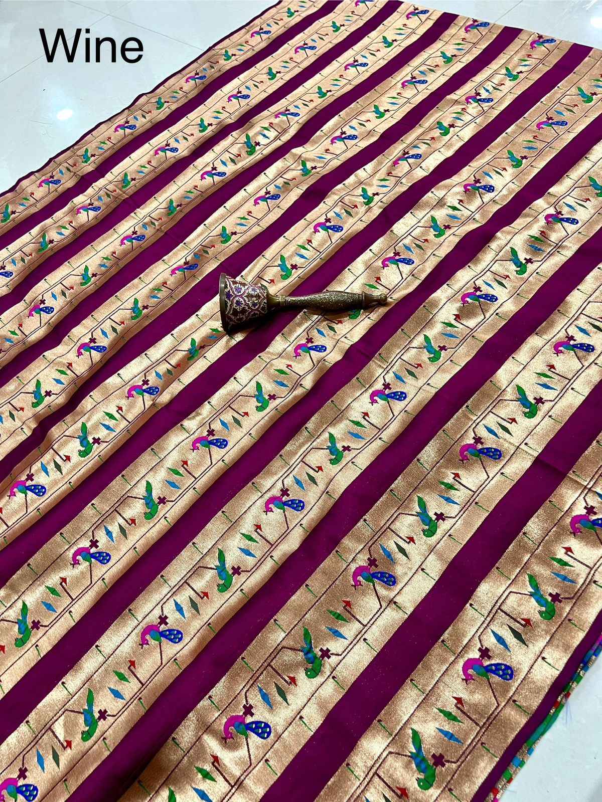 PURE PAITHANI PEACOCK DESIGN PATTA FABRIC AT WHOLESALE PRICE